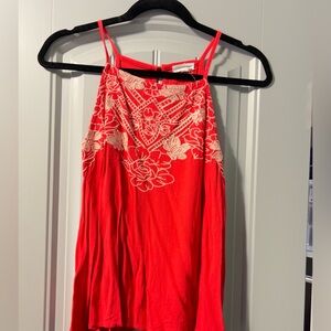 Eyeshadow Red Floral Tank Top